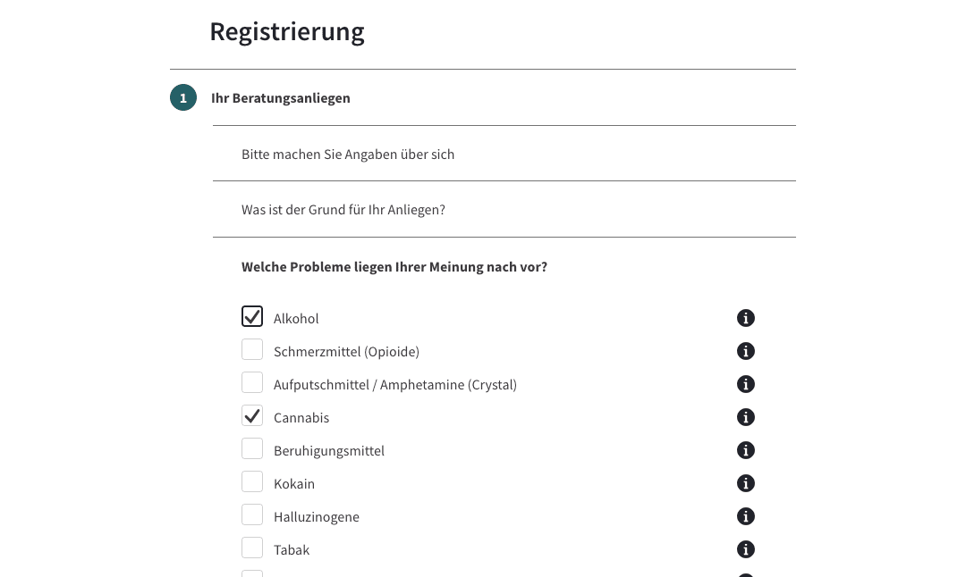 Die Online Suchtberatung auf DigiSucht startet mit einer Registrierung.